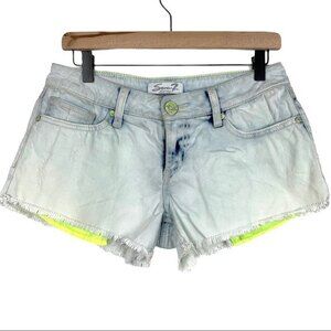 7 for all Mankind Denim Cut Off Shorts Distressed White Wash Women's Size 28